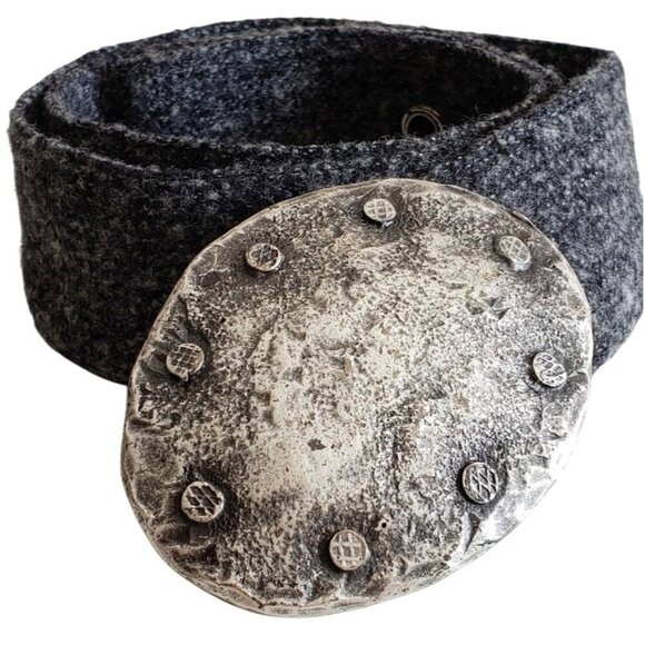 Vintage Texture Fabric Belt With Metal Buckle - Picture 1 of 4